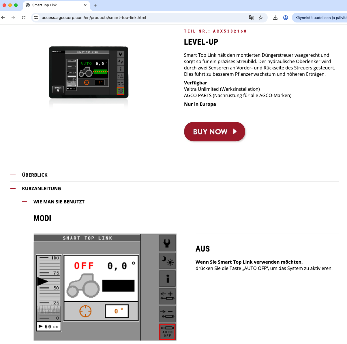 Google chrome translating smart top link page in german